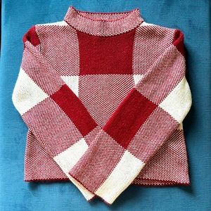 Color Blocked Mock Turtleneck Sweater